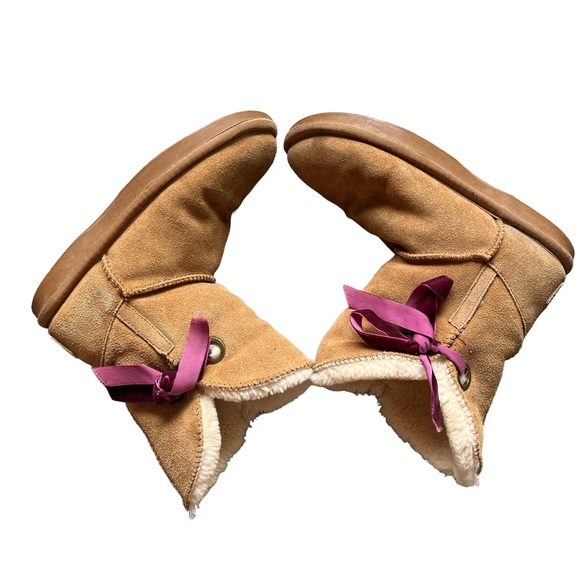 Softmoc winter boots with velvet ribbon bows, leather upper size 7 - Picture 4 of 11